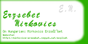 erzsebet mirkovics business card